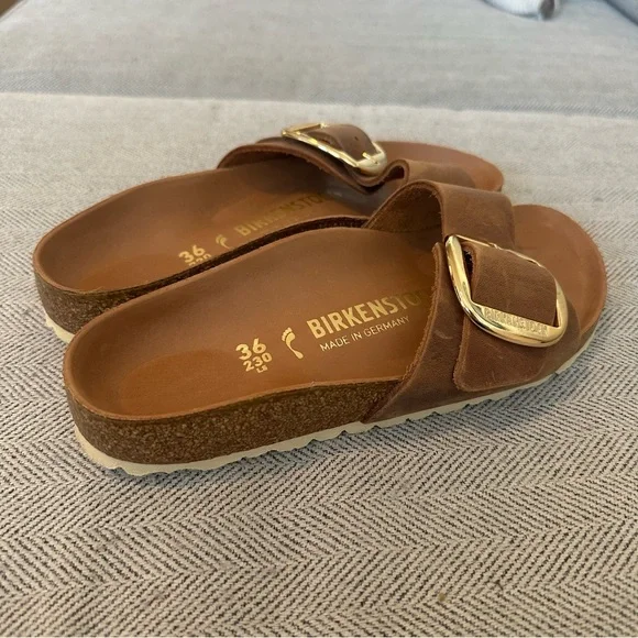 Birkenstock Madrid Big Buckle Sandal in Cognac Size 36 - Picture 3 of 4